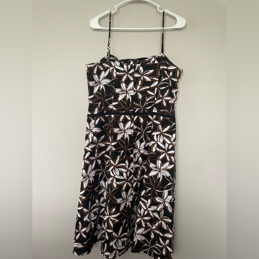 Floral Black, White and Brown Summer Dress